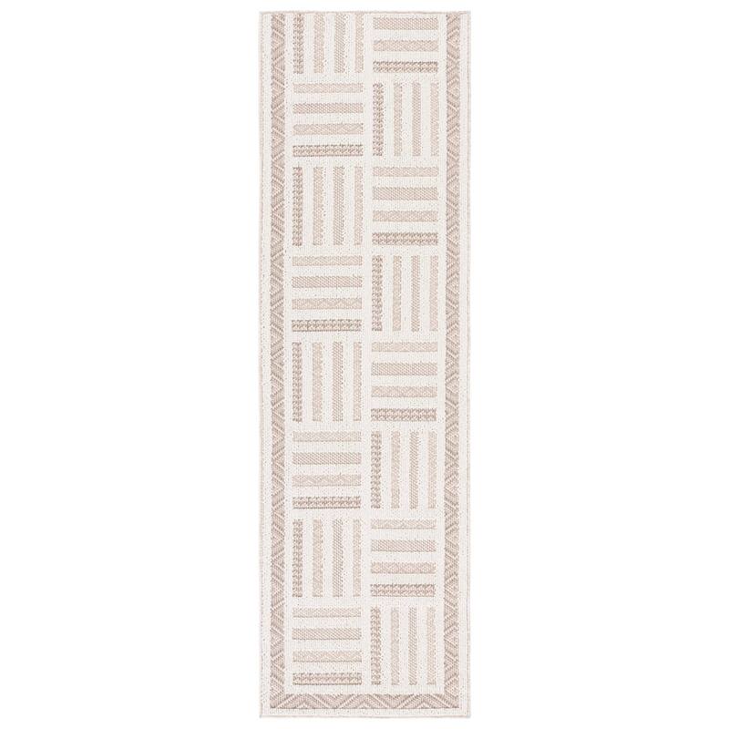 SAFAVIEH Global Kenny Geometric Rug - 2'2" x 8' Runner - Ivory/Beige
