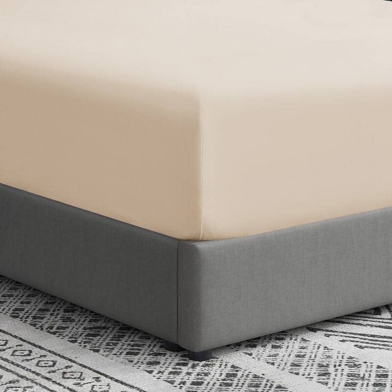 Swift Home Double Brushed Microfiber 16-Inch Deep Pocket Single Fitted Sheet - California King - Cream