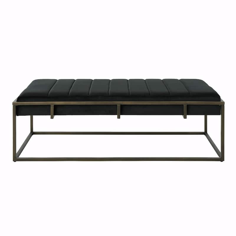 ​Luxury Upholstered Bench - Suede Seat & Gold Legs