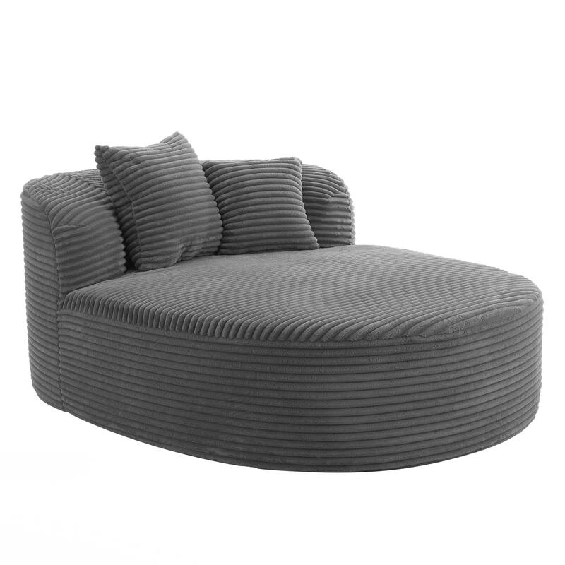 Modern Chaise Lounge Sofa Boneless Couch 51.6" Sofa Bed Compression Sofa Couch with Two Supportive Pillows for Living Room