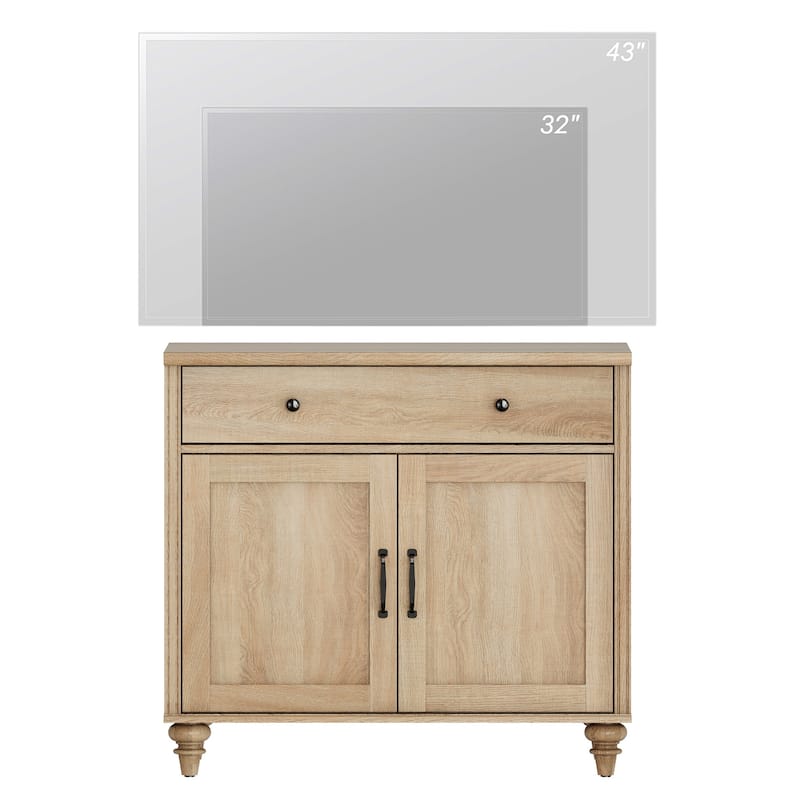Farmhouse TV Stand for 75 inch TV, TV Console with Storage