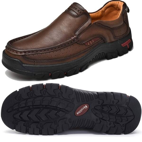 Shop Venshine Mens Walking Shoes Leather Lightweight Breathable