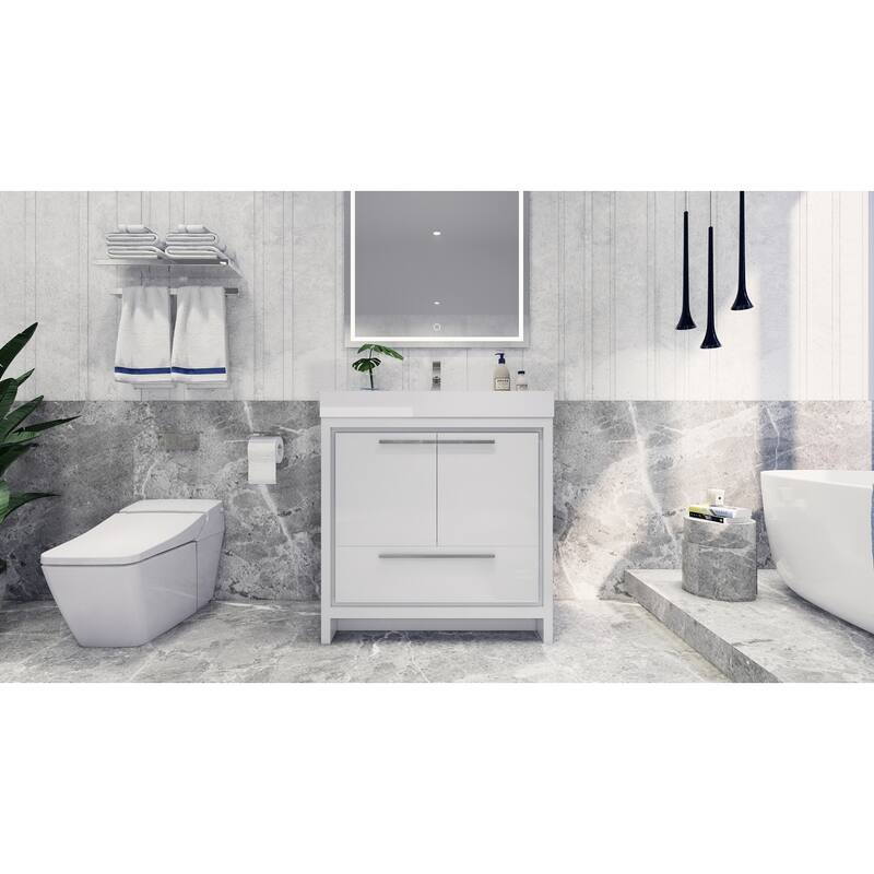 Dove 36'' Freestanding Vanity with Reinforced Acrylic Sink