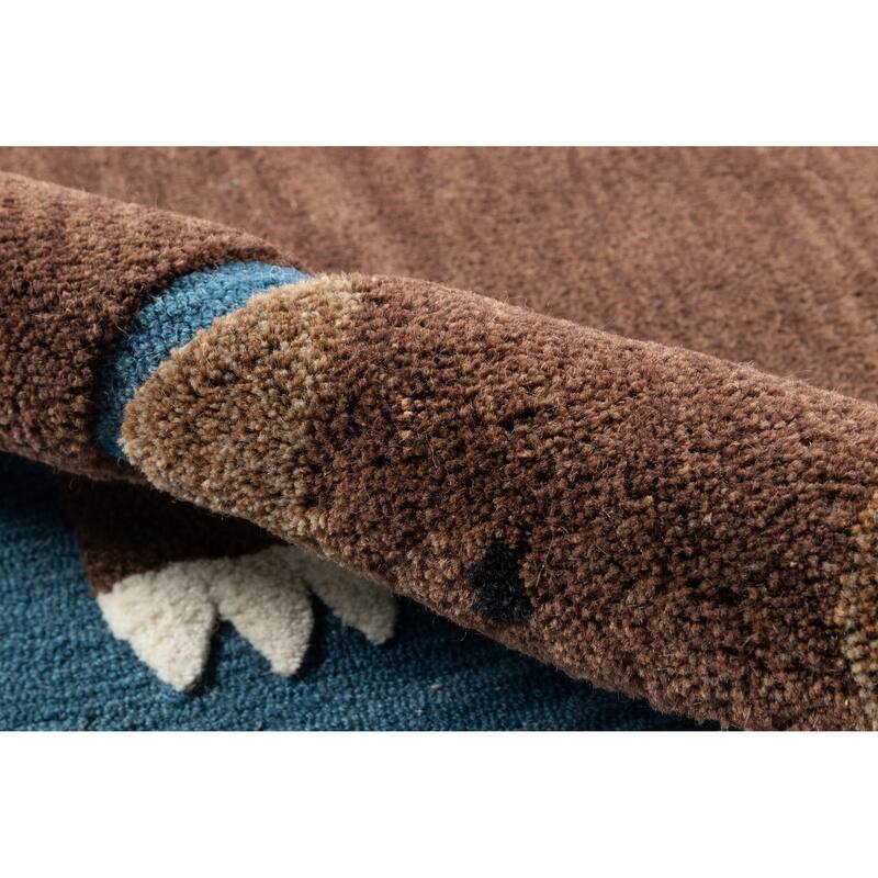 Novogratz by Momeni Atticus Teddy Hand Tufted Animal Print Wool Rug