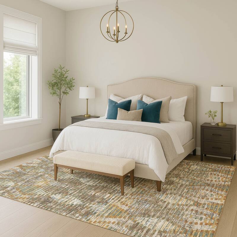 Machine Washable Indoor/ Outdoor Modern Ignacio Chantille Rug