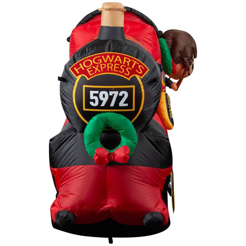 Gemmy Christmas Airblown Inflatable Hogwarts Express w/LEDs Scene WB, 4 ft Tall, Multi