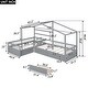 preview thumbnail 7 of 29, Twin Size House Bed with 3-Storage Drawers, Grey