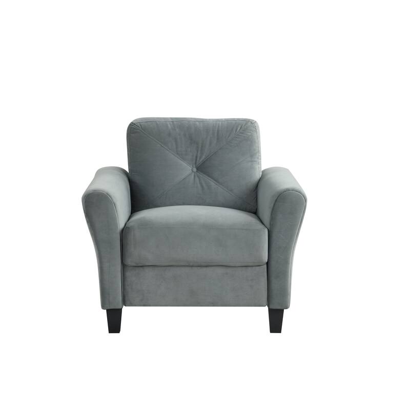 Velvet 1-Seater Sectional Sofa with Memory Foam Cushions