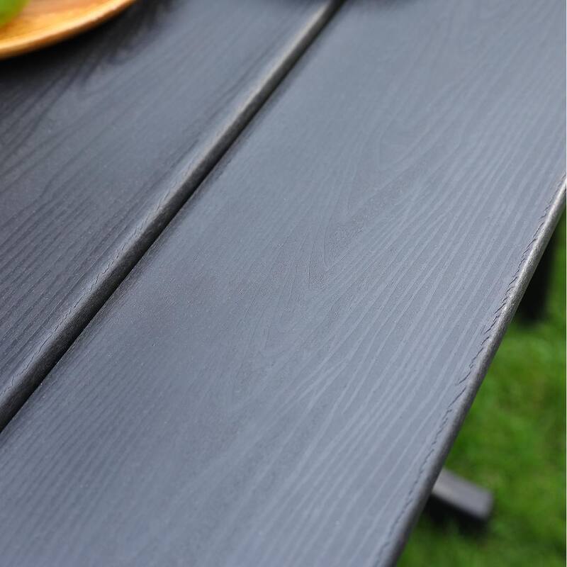 Modern HDPE Patio Dining Table, with Umbrella Hole, Weather Resistant, for Outdoor, Yard, Lawn (1 Piece - 35.43"Table)