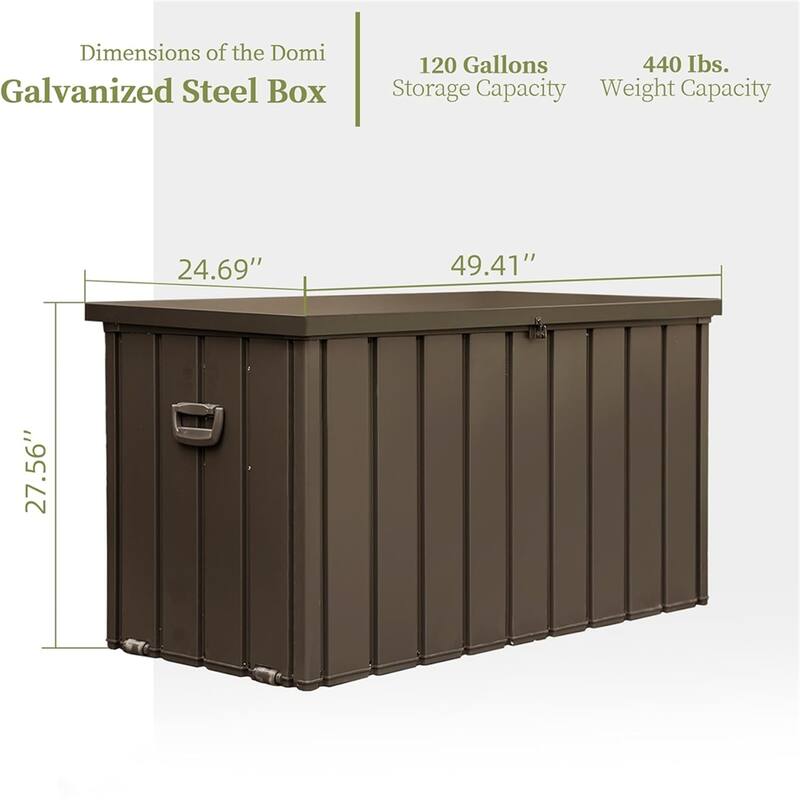 Outdoor Waterproof Storage Deck Box with Handles and Mobility Rollers