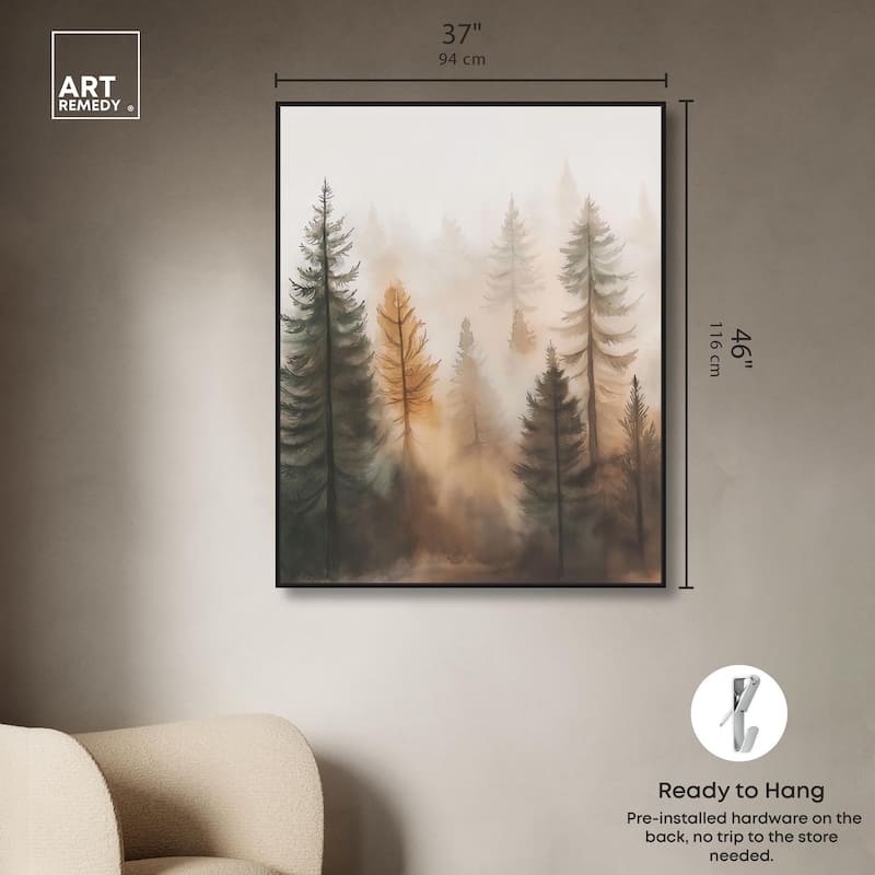 Misty Pines I Canvas by Art Remedy