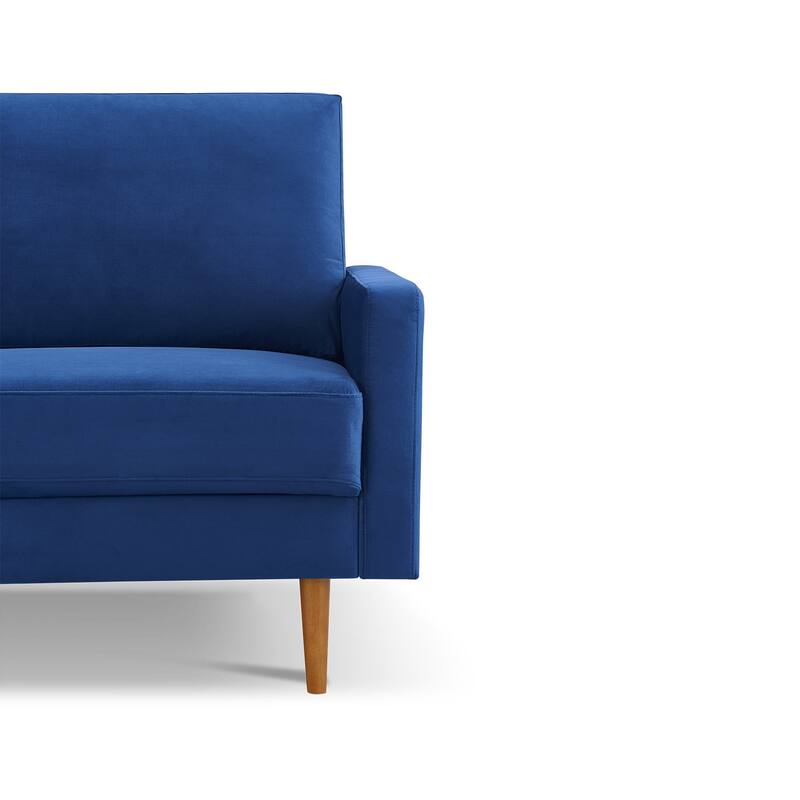 57 Inch Wide Upholstered Loveseat with Square Arms - N/A