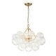 preview thumbnail 8 of 19, Brass Luxury Faceted Glass Globe Cluster Bubble Chandelier