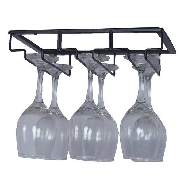 Shop 2pk Single Rail Wine Glass Stemware Rack Holder Under Cabinet Overstock 31784200