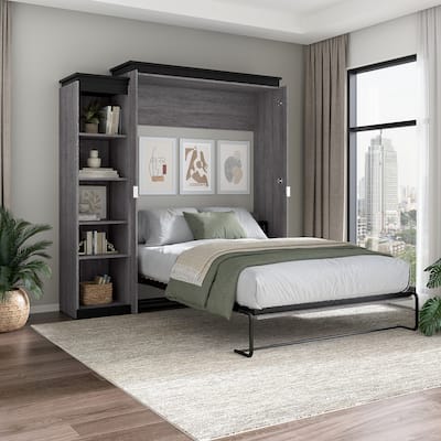 Orion Queen Murphy Bed with Shelves (87W) by Bestar