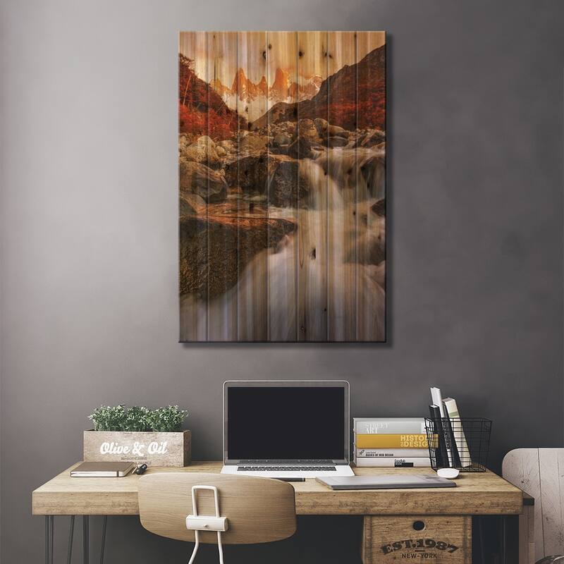 Autumn Impression Print On Wood by Yan Zhang - Multi-Color