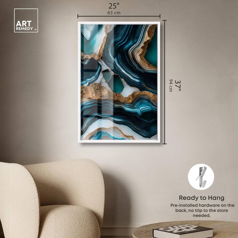 Teal Tectonic II Shadowbox by Art Remedy