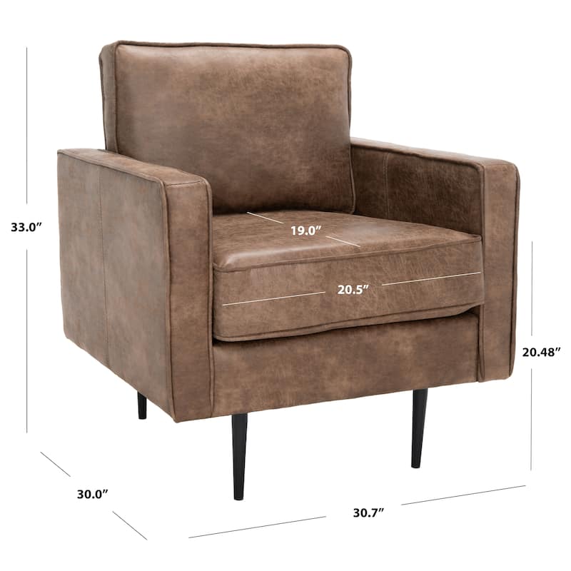 SAFAVIEH Lugenia Brown/Gold Accent Chair - 31" W x 30" D x 33" H - 31Wx30Dx33H