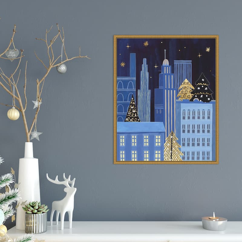 Holiday Night III by Melissa Wang Framed Canvas Wall Art