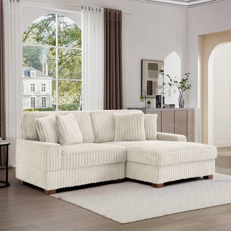 118.4"W Plush Modular Sectional Sofa with Pillows