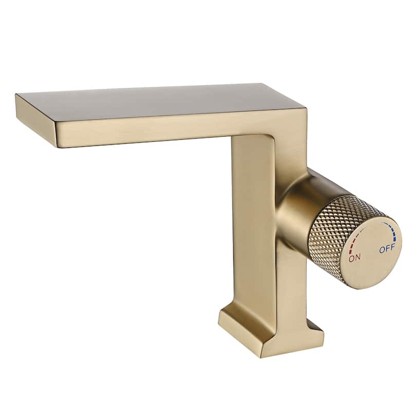 Single Handle Bathroom Sink Faucet Brass Single Hole Modern Bathroom Vanity Basin Taps Brushed Gold