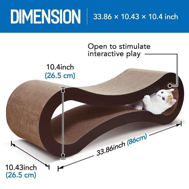 Curved Cat Scratcher Cat Cardboard Furniture Protector Infinity Shape