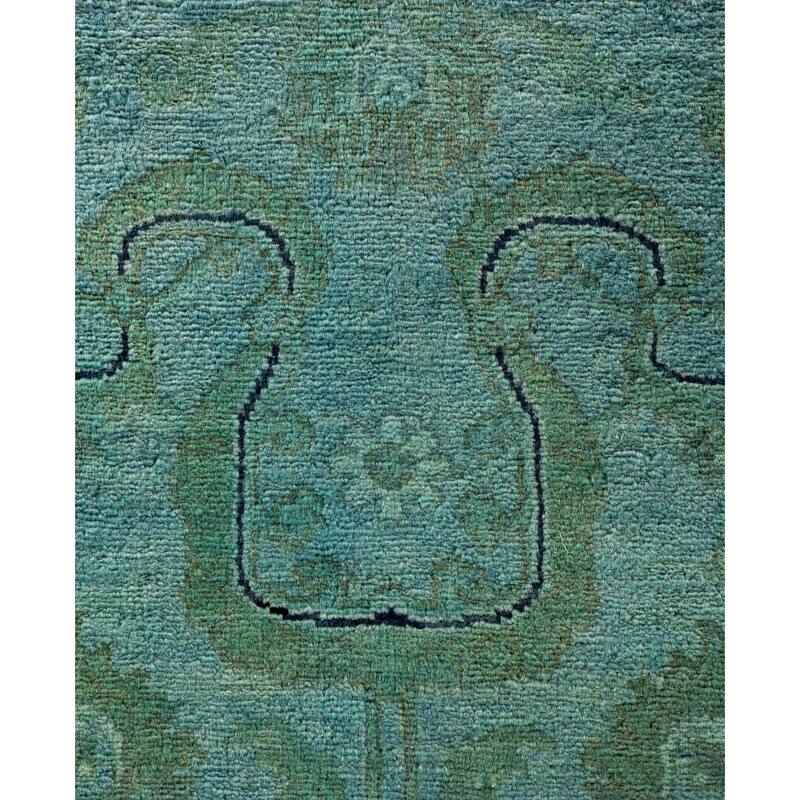 Overdyed One-of-a-Kind Hand-Knotted Area Rug - Green - 6' 1" x 8' 9"