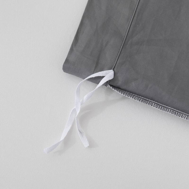 WHOLINENS Long Staple Cotton Sateen 400 TC Duvet Cover Set, Solid Color