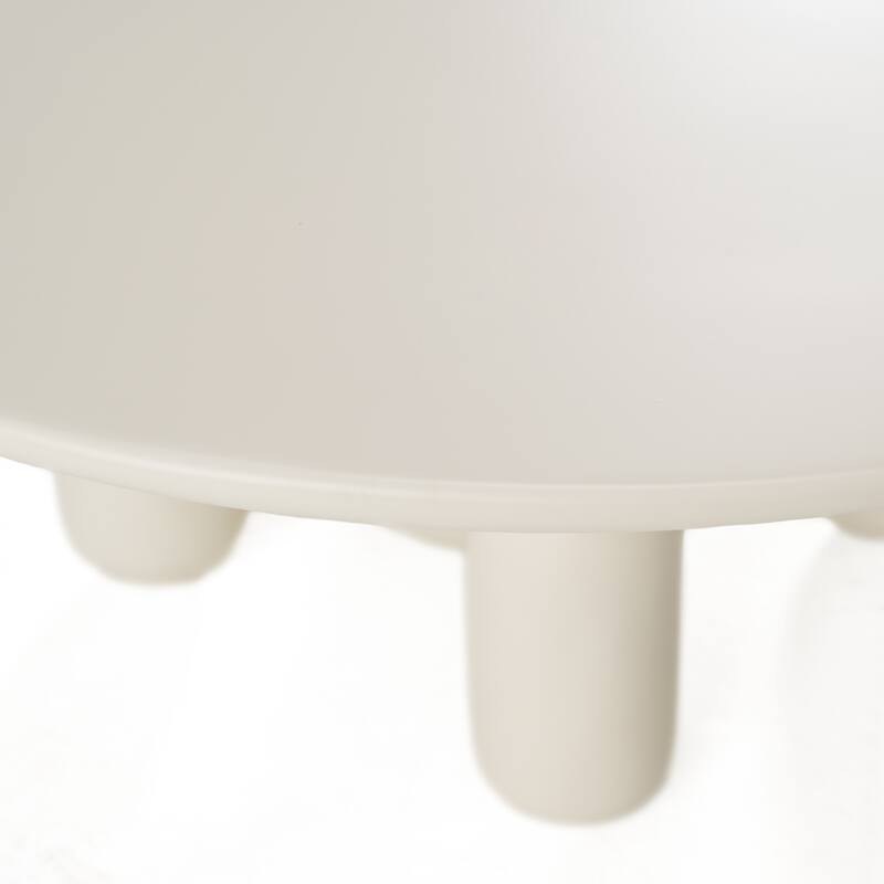 Modrest Gabby Contemporary White Round Coffee Table