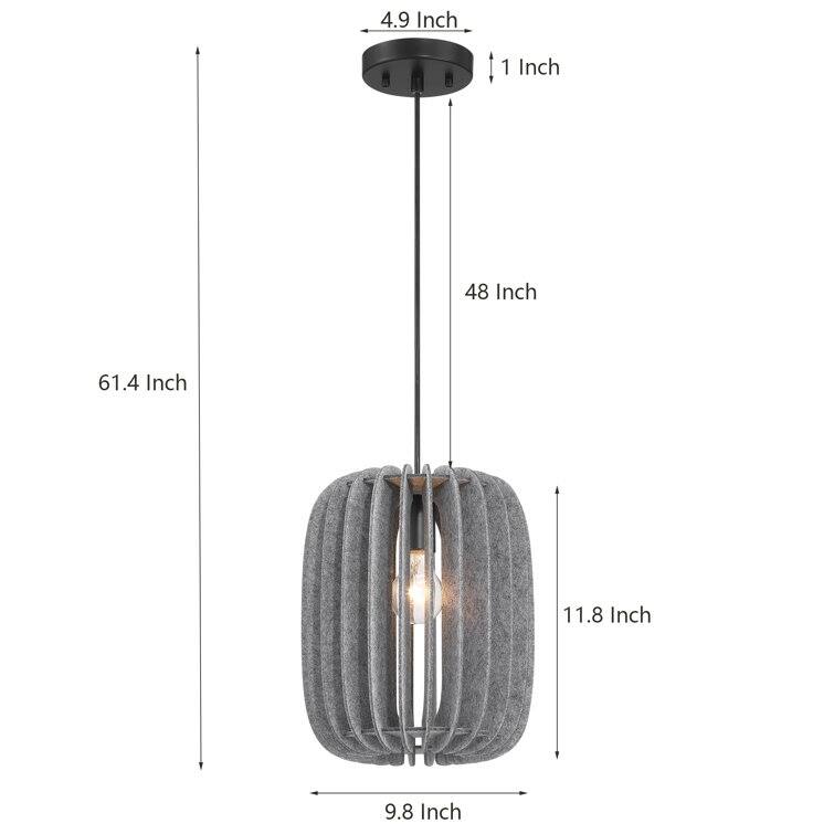 Acroma 1-Light Modern Pendant Light Fixture with Felt Shade