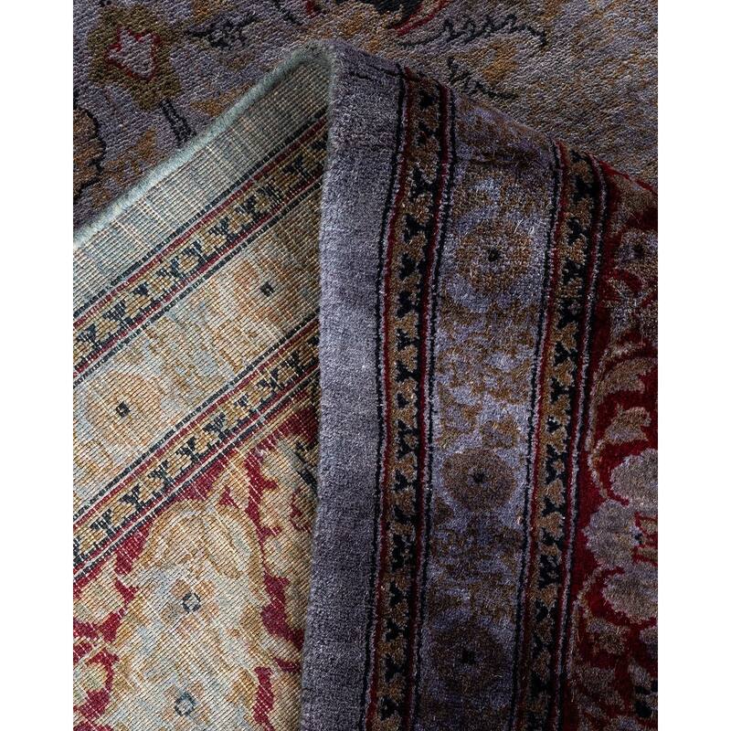 Overton Hand Knotted Wool Vintage Inspired Modern Contemporary Overdyed Gray Area Rug - 8' 2" x 14' 8"
