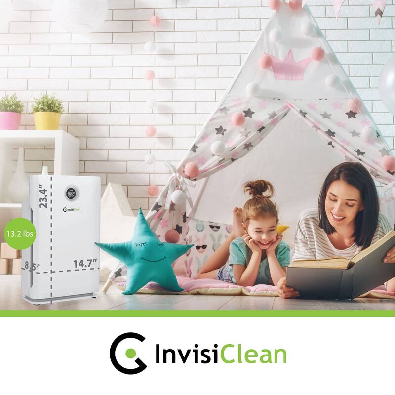 InvisiClean Claro 4 in 1 Air Purifier for Home with True HEPA Filter