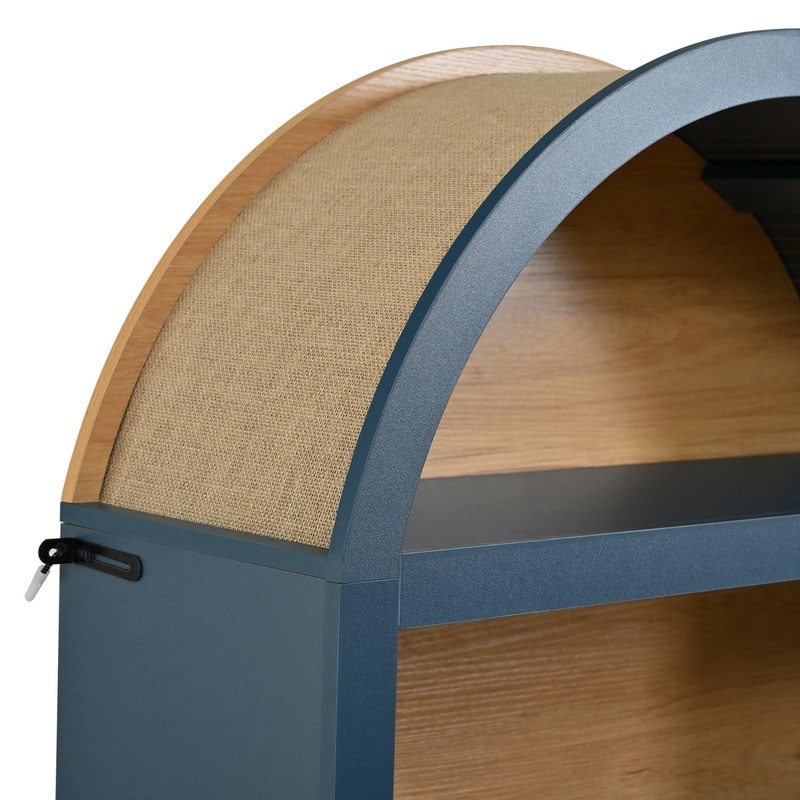 Farmhouse 3-Piece TV Stand Set for TVs Up to 70", Entertainment Center with Arched Sideboard and Glass Doors for Living Room