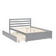 preview thumbnail 6 of 7, Full Size Wooden Platform Bed with Headboard and Under-Bed Trundle, Sturdy Pine Construction