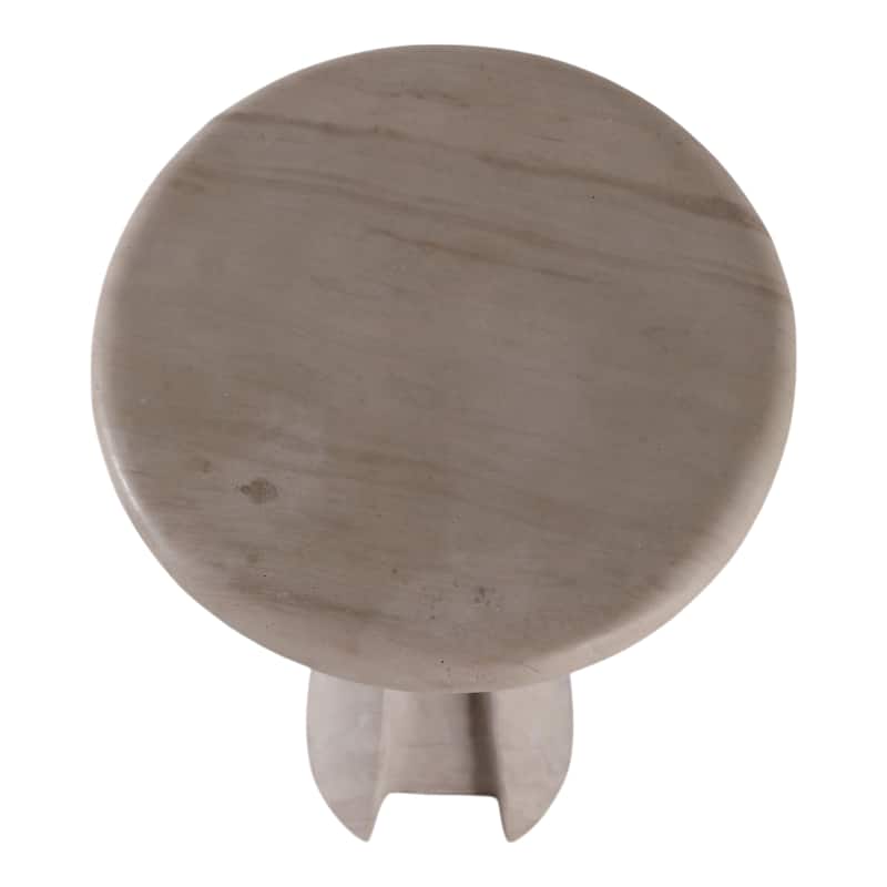 Marble Stone Accent Table Valencia Design for Home Decor - 22" Ivory - 10" x 10" x 21.75"