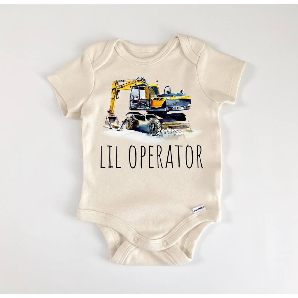 Excavator Construction - Baby Boy Girl Clothes Infant Bodysuit Funny Cute Newborn