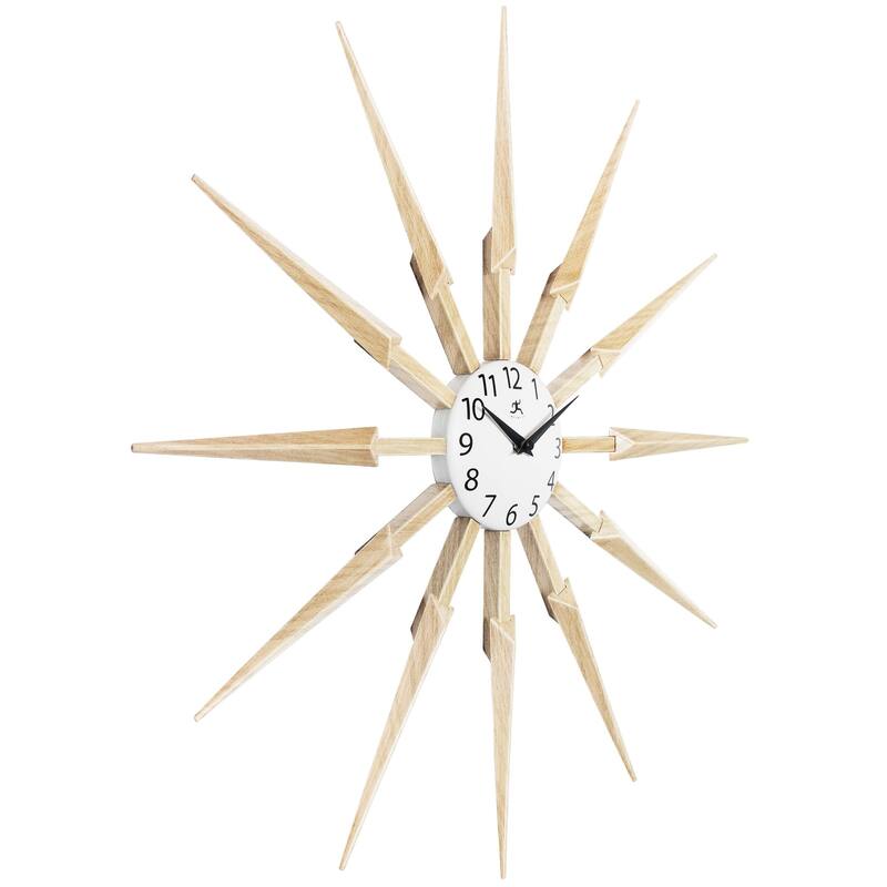Celeste Starburst MidCentury Modern Unique Large Wall Clock 24 inch by Infinity Instruments