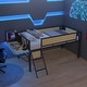 preview thumbnail 57 of 69, Metal Loft Bed with Desk, LED Lights & Storage