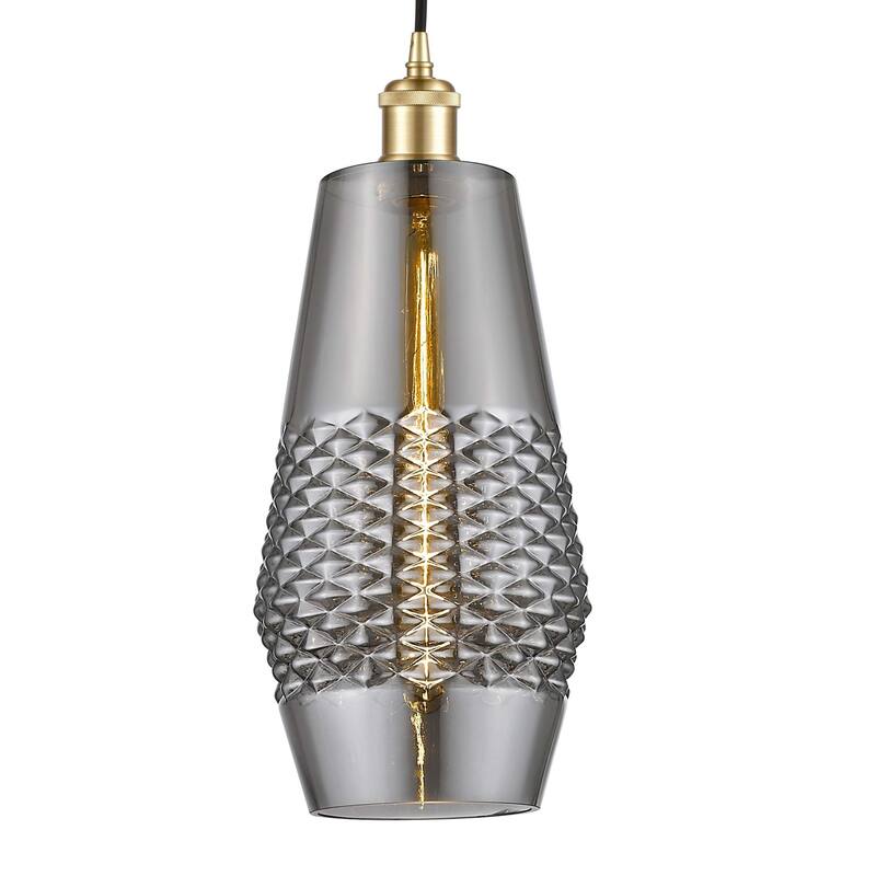 Innovations Lighting 516-1P-17-7 Windham Pendant Windham 7" Wide Mini - Satin Gold / Smoked