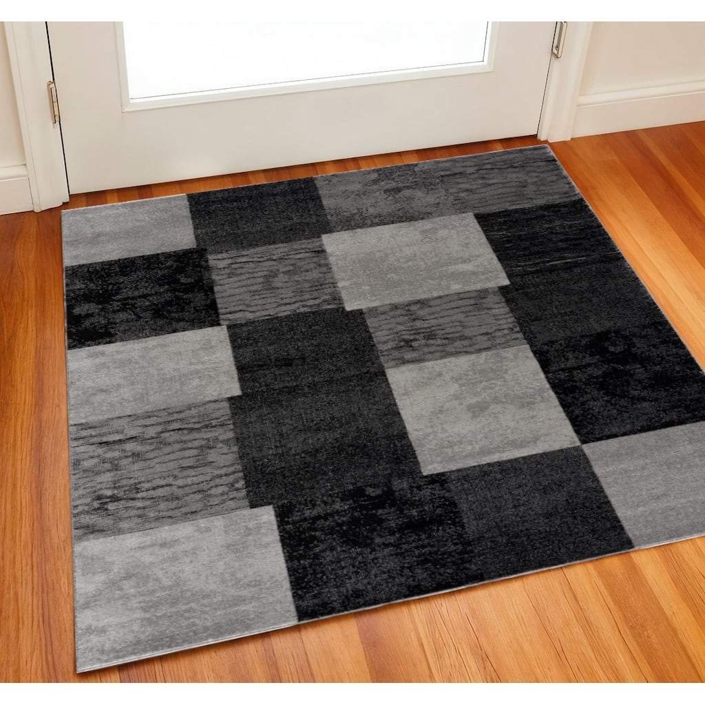 HomeRoots Geometric Contemporary Square Area Rug - 32 in. x 32 in. x 0.8 in.
