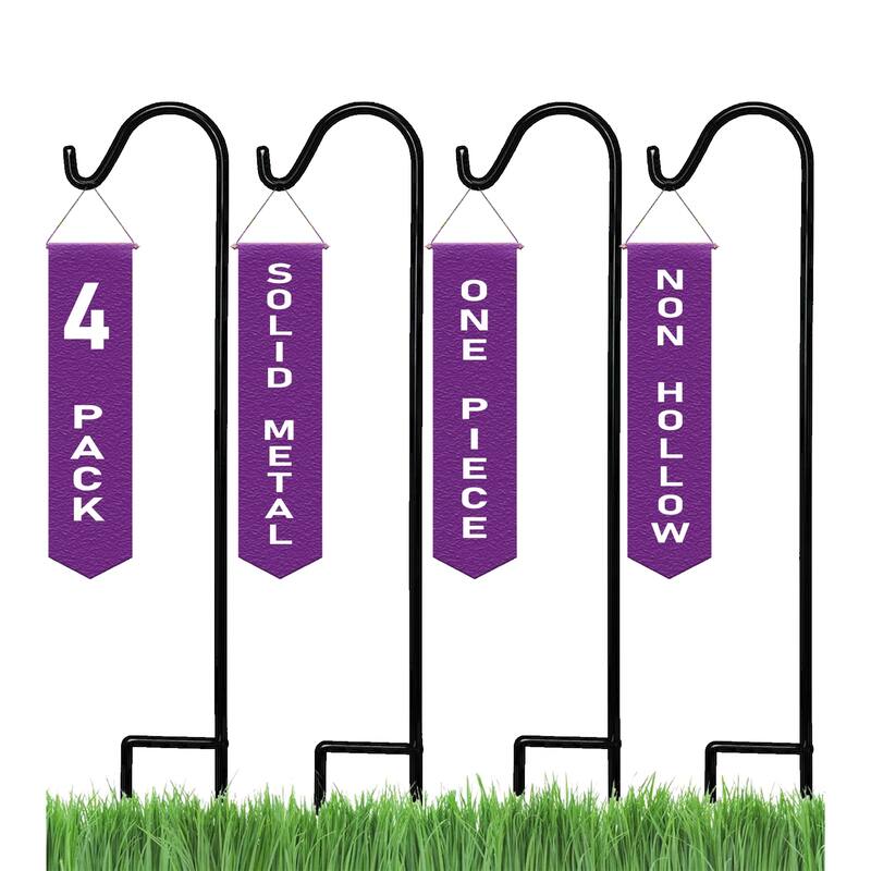 Ashman Shepherd Hook for Plants and Bird Feeders, 65 Inches Tall, 1 Side, 4 Pack - 15