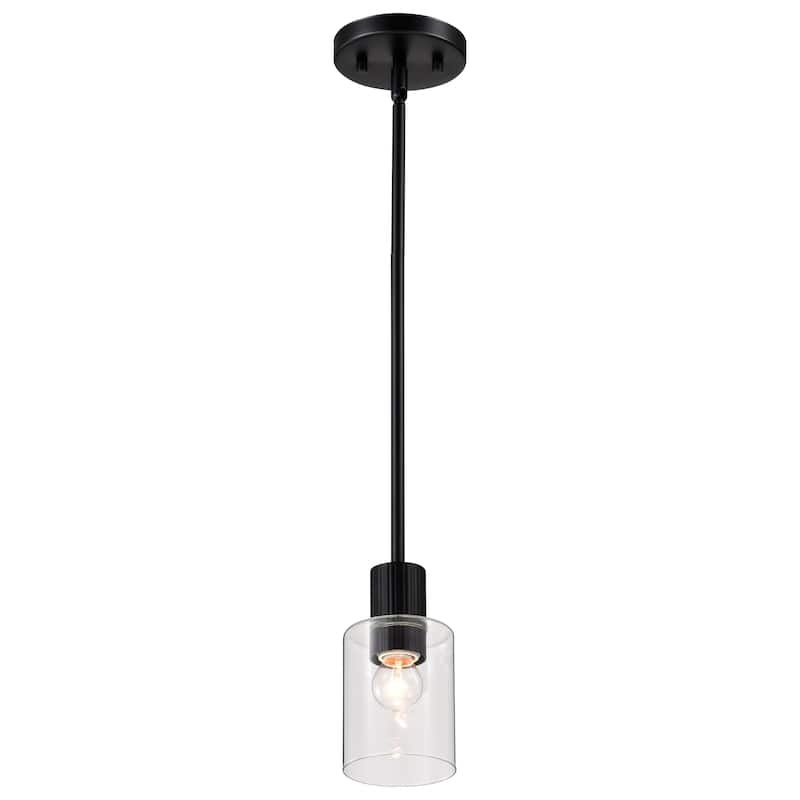 Clarksville 5 Inch Mini Pendant Matte Black with Clear Glass - Matte Black