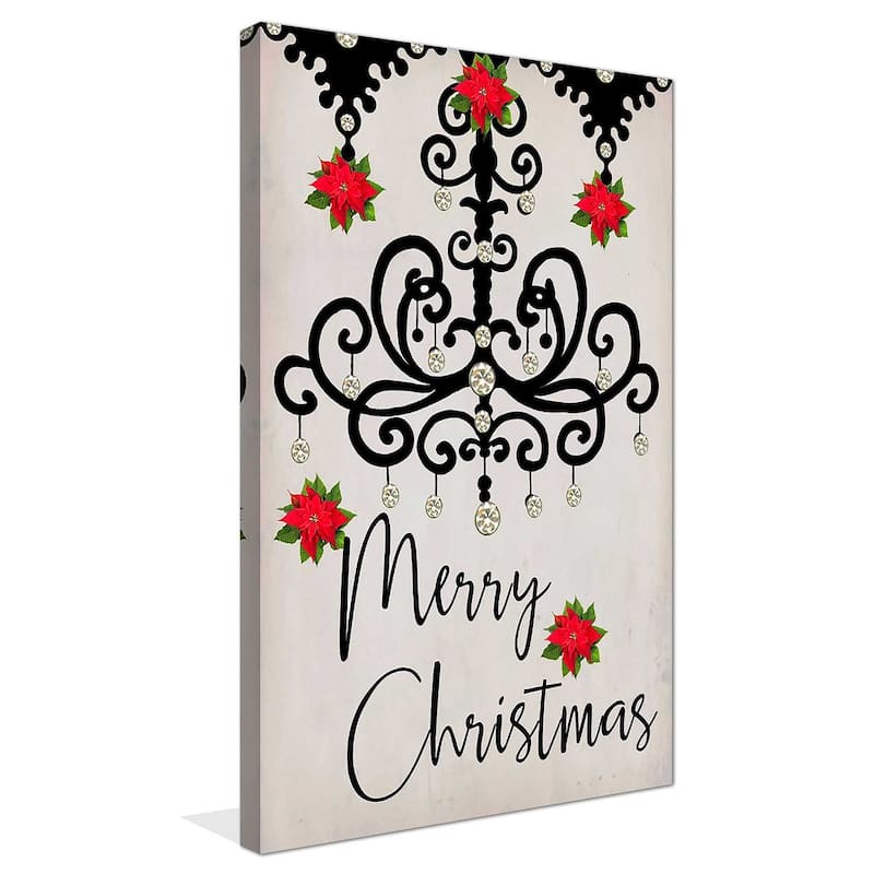 "Chandelier, Merry Christmas" by Jodi Print on Canvas