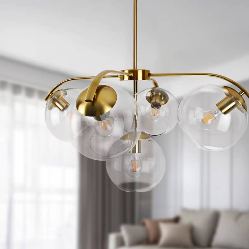 5-light Golden Dimmable Chandelier - Gold