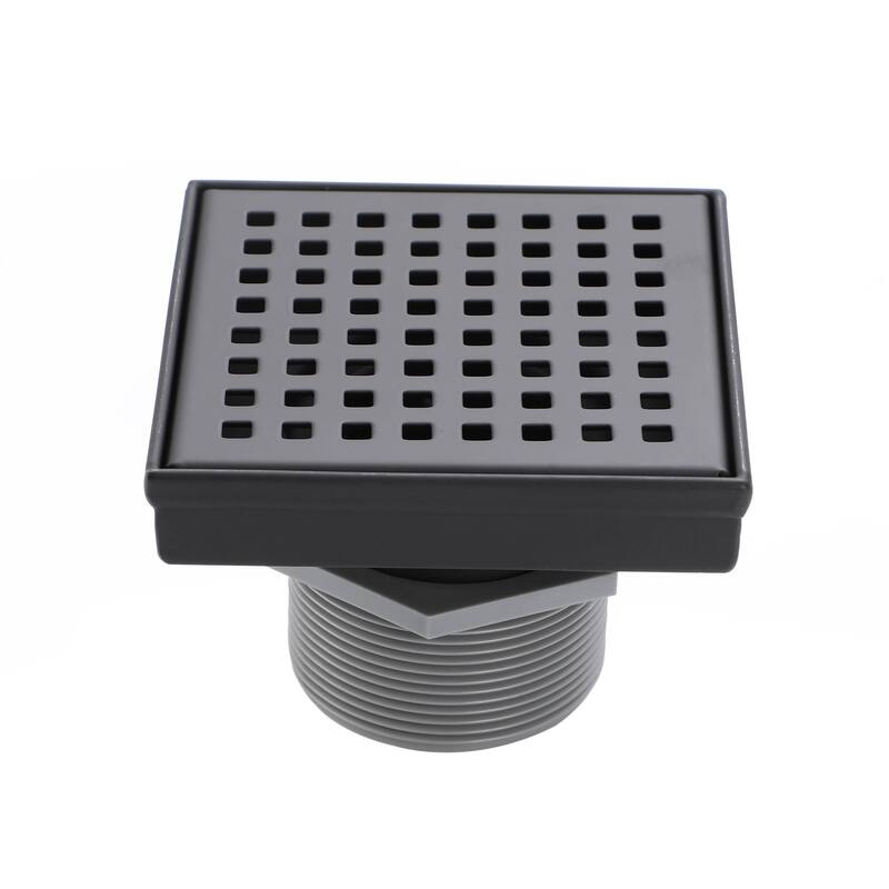 Design House 542852 4" Square Shower Drain - Matte Black