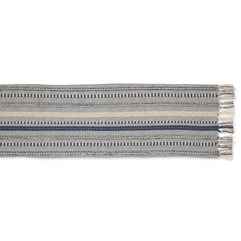 DII Black Braided Stripe Table Runner