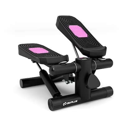 Portable Cardio Stepper with Bands Home Workout Machine with Adjustable Stride and LCD Display - 16" x 12" x 8.5"