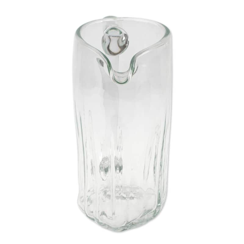 Novica Handmade Garden Relaxation Blown Recycled Glass Pitcher