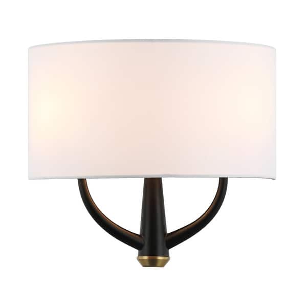 slide 2 of 5, Varaluz Patchwork 2-Light Wall Sconce Black/Satin Brass