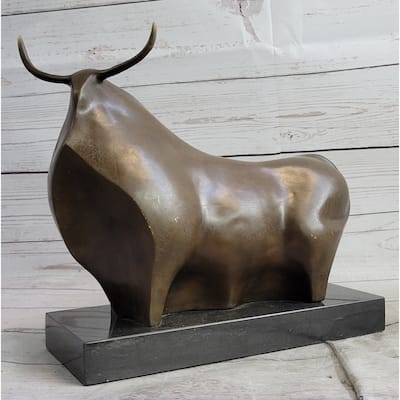 Abstract Modern Art Clic Botero Bull Handcrafted Bronze Sculpture Figurine